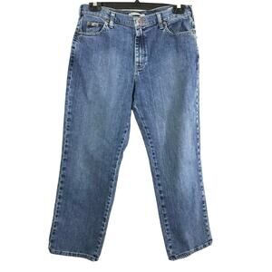 Lees Jeans  Womens 10 P Relaxed Straight at the Waist Medium Wash Denim Mid Rise